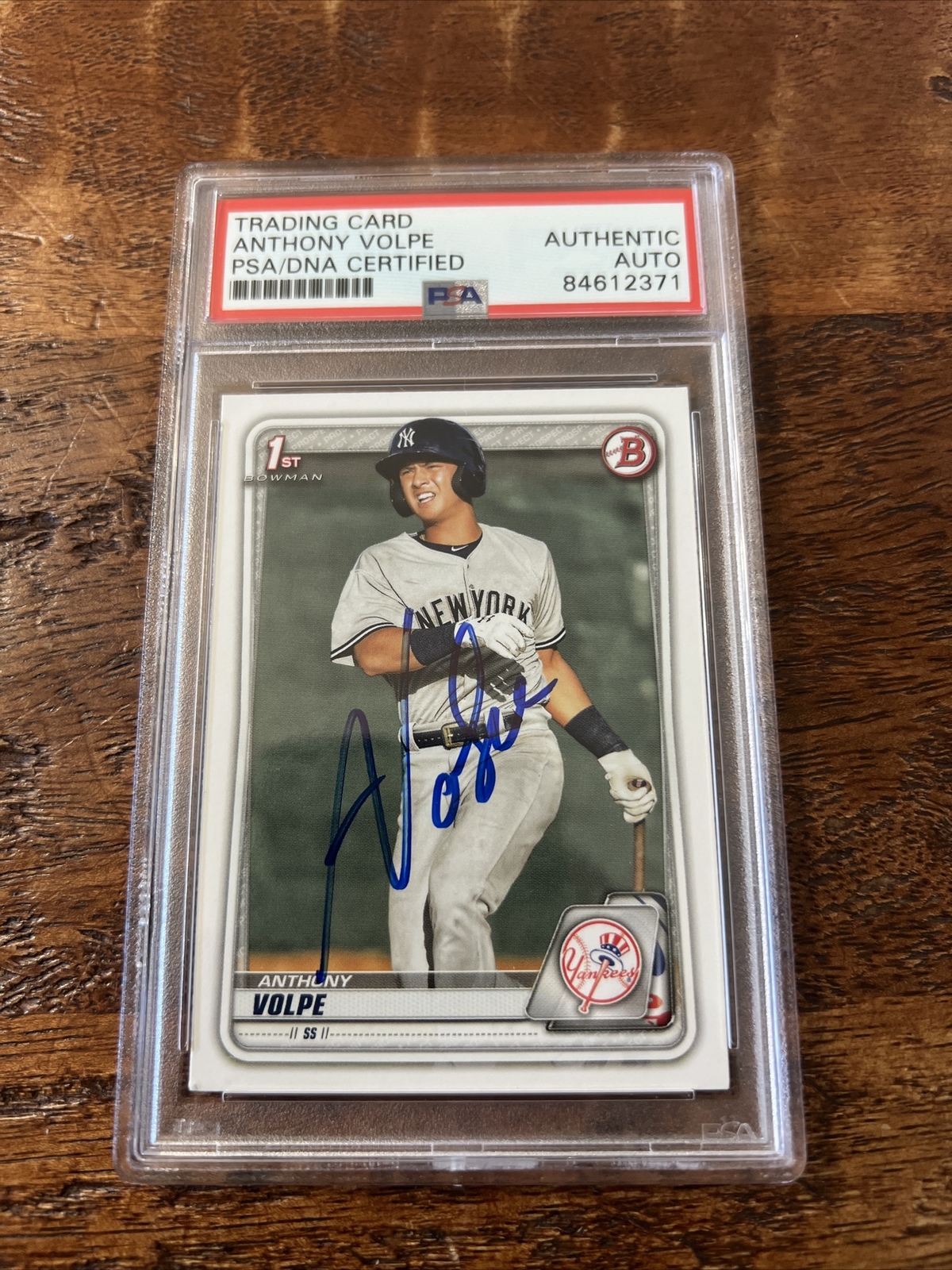 Anthony Volpe IP Signed 1st Bowman Card Psa Dna Coa Slab Yankees Autographed