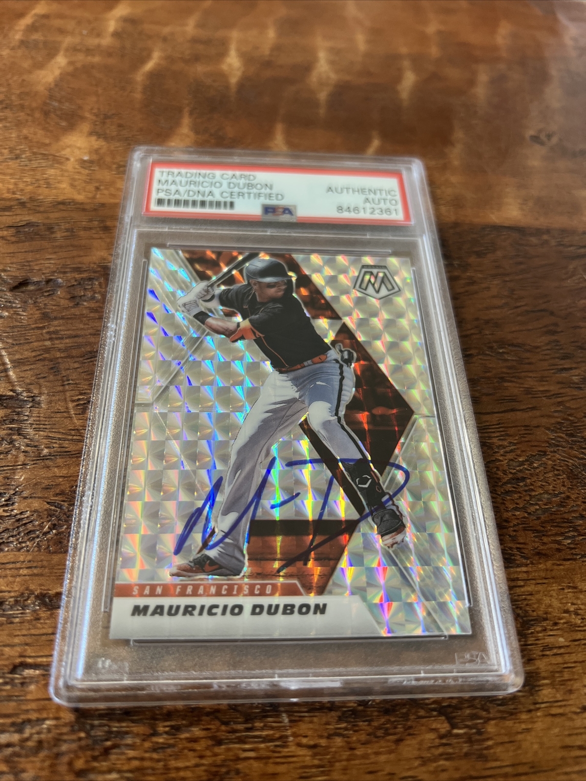 Mauricio Dubon IP Signed Mosaic Card PSA DNA Coa Slab Autographed Giants