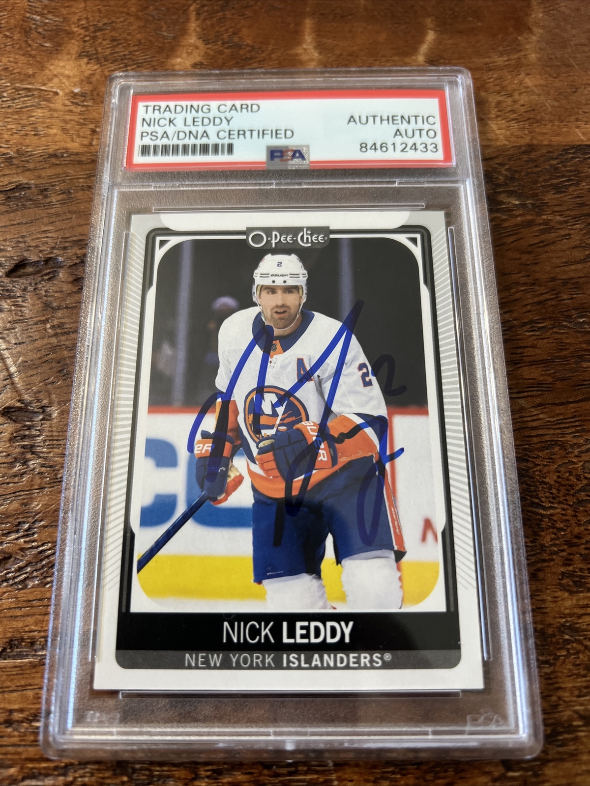 Nick Leddy Signed O Pee Chee Card Psa Dna Coa Slab Autographed Islanders