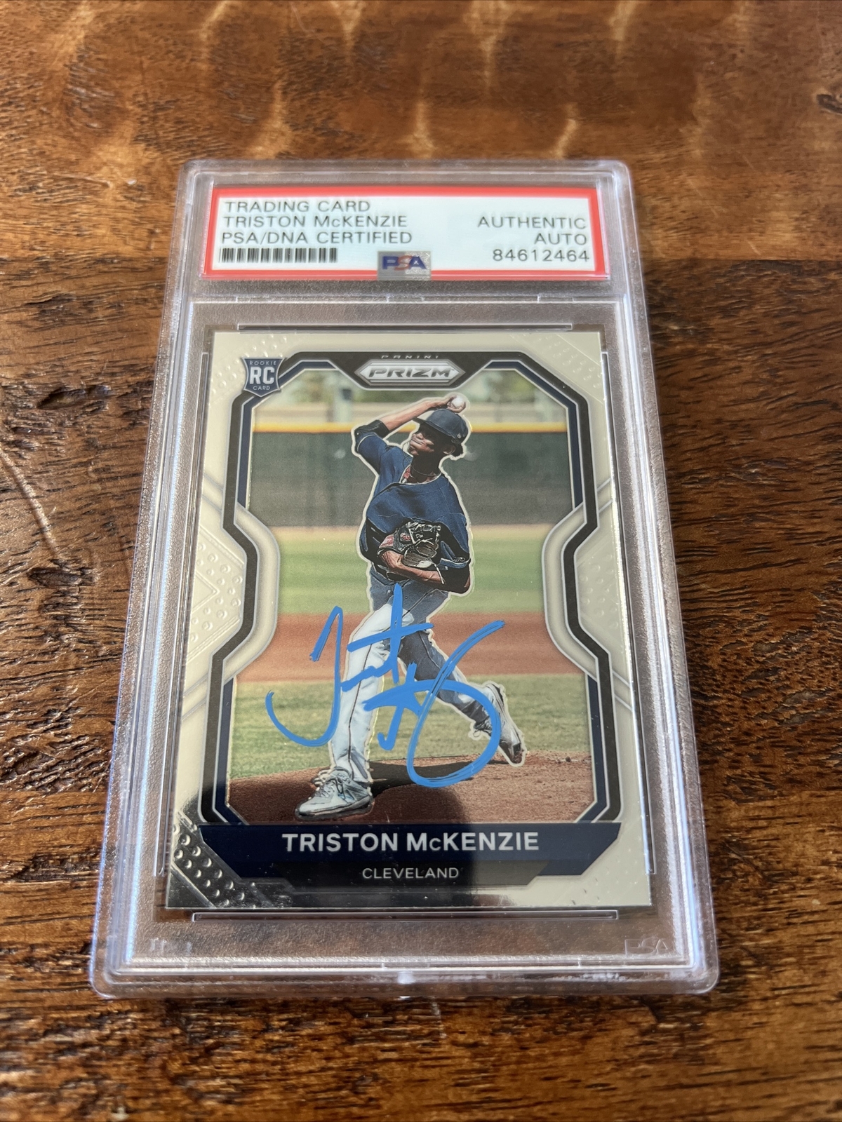 Triston McKenzie IP Signed Prizm Rookie Card PSA DNA Coa Slab Autographed