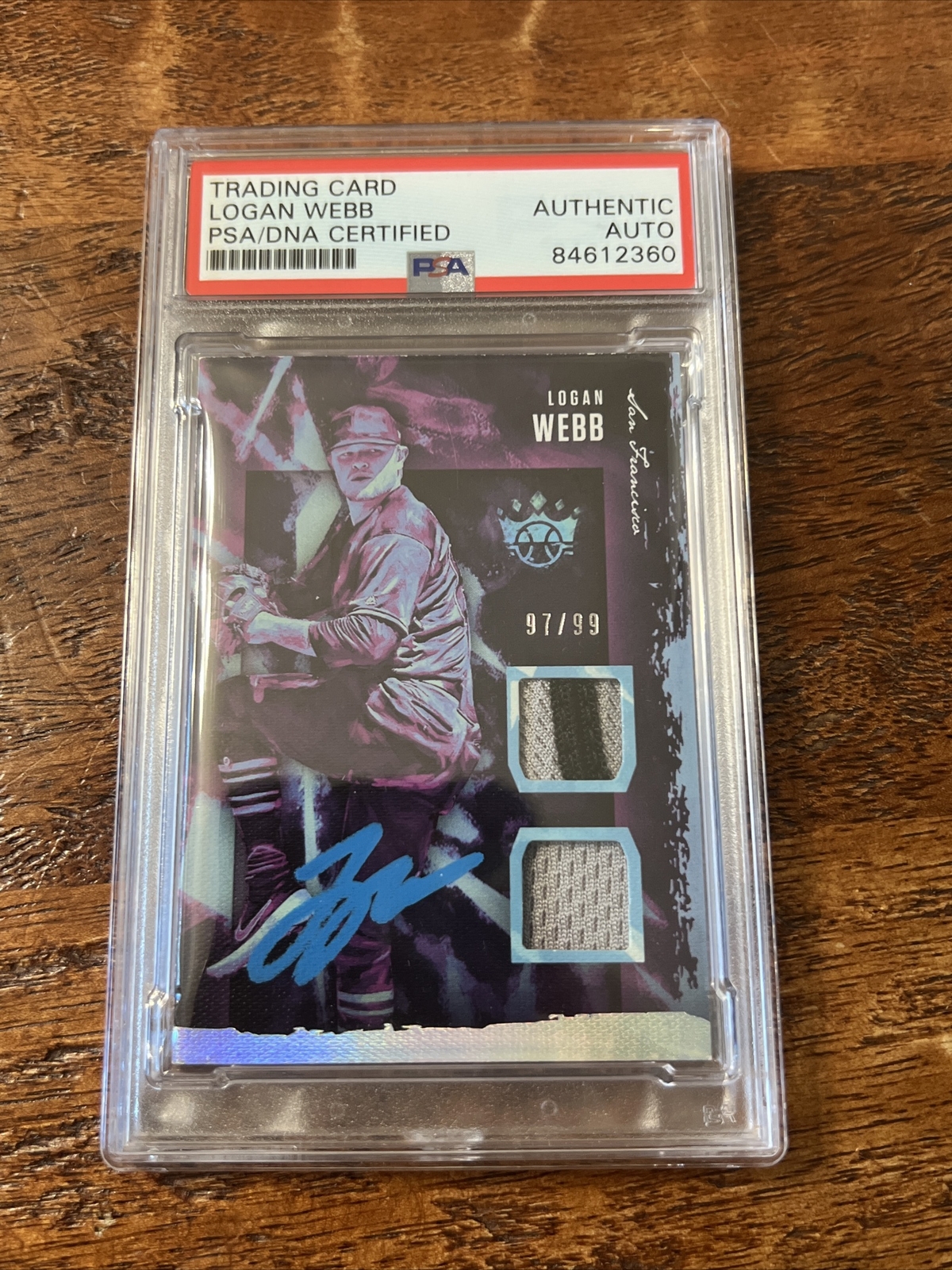 Logan Webb IP Signed Game Jersey Card Psa Dna Coa Slab Giants Autographed