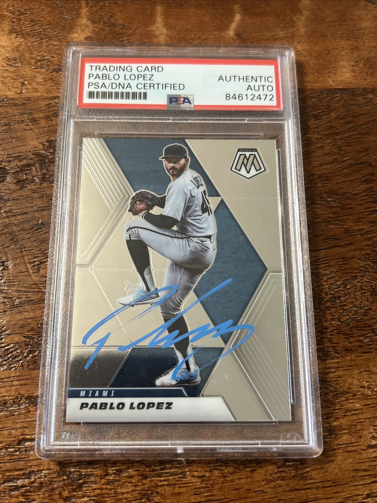 Pablo Lopez IP Signed Mosaic Card PSA DNA Coa Slabbed Autographed Marlins