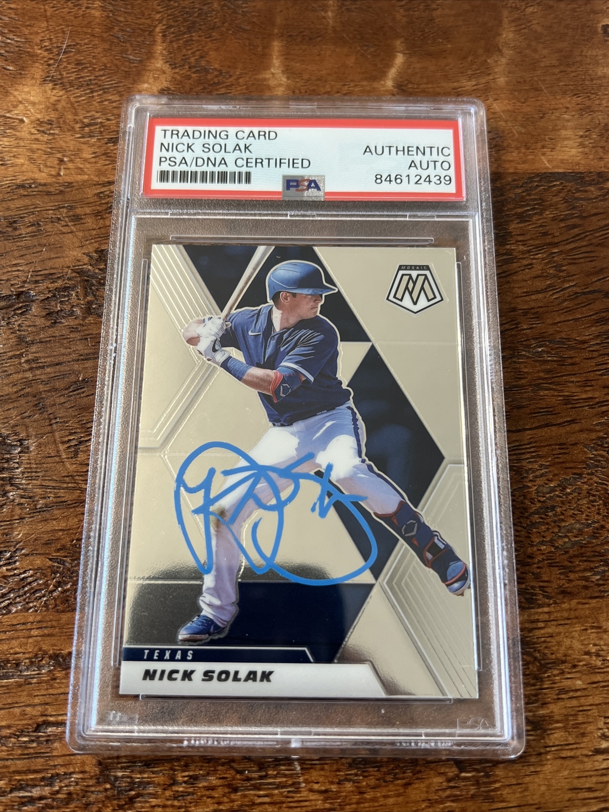 Nick Solak IP Signed Mosaic Card Psa Dna Coa Slabbed Rangers Autographed
