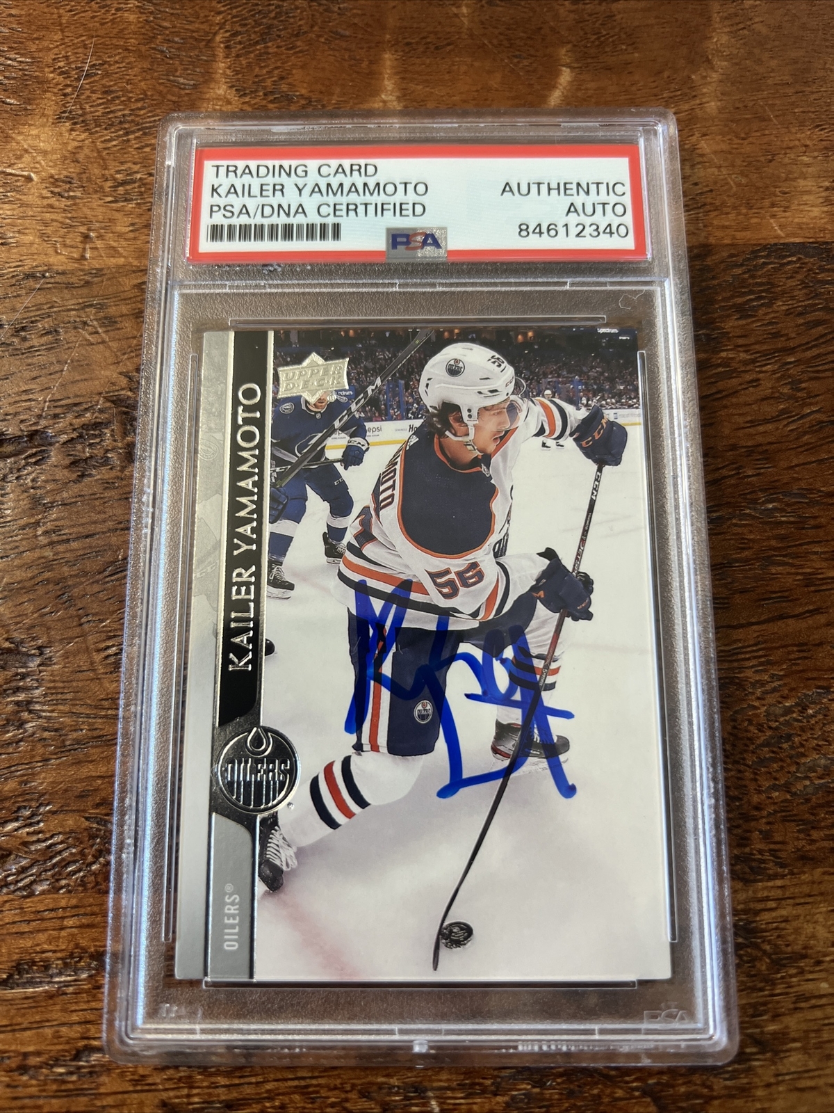 Kailer Yamamoto IP Signed Upper Deck Card Psa Dna Coa Slabbed Autographed Oilers