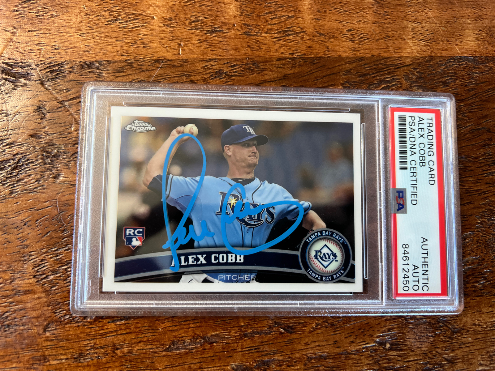 Alex Cobb IP Signed Topps Chrome Rookie Card Psa Dna Coa Slab Giants Autographed