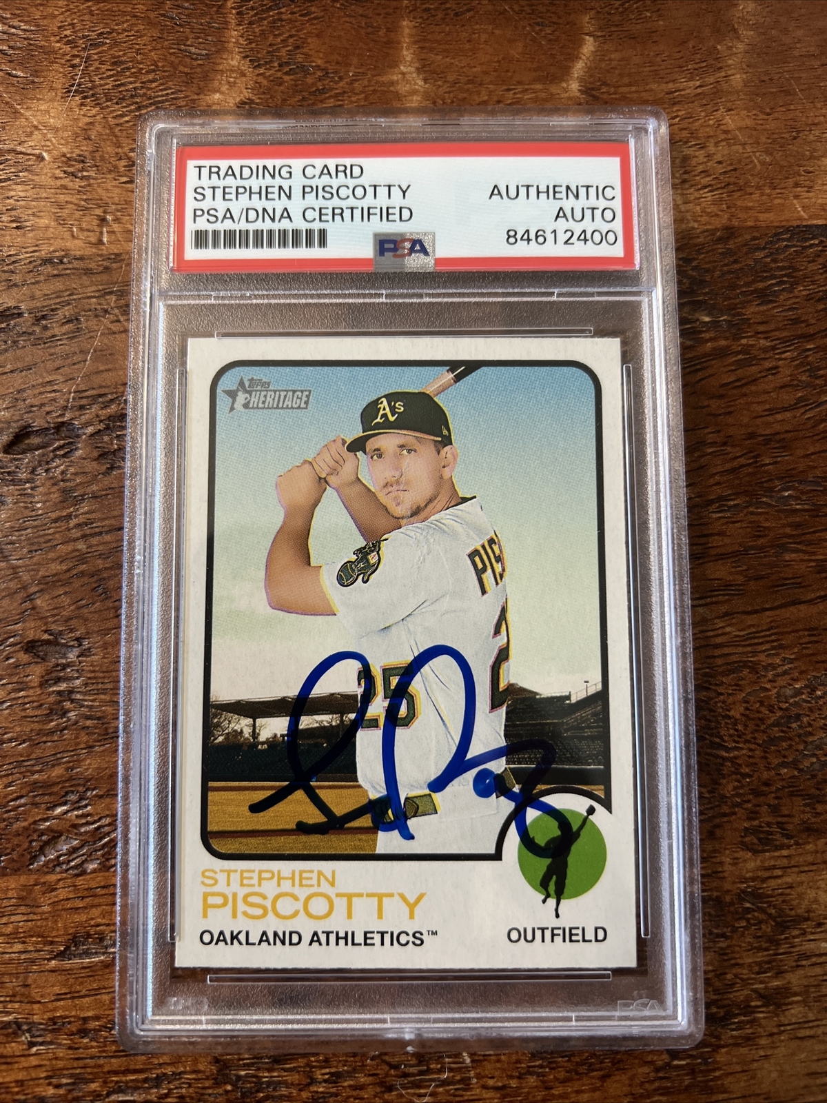 Stephen Piscotty IP Signed Topps Heritage Card PSA DNA Coa Slab Autographed A’s