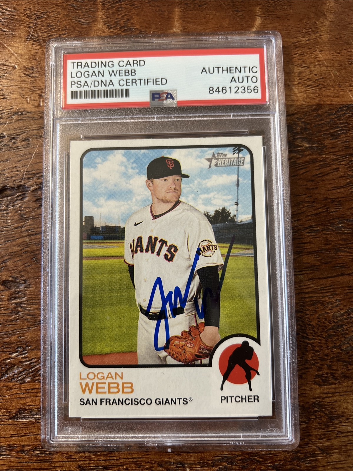 Logan Webb IP Signed Topps Heritage Card Psa Dna Coa Slab Giants Autographed