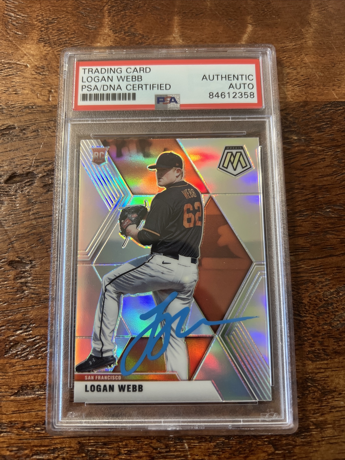Logan Webb IP Signed Mosaic Rookie Card Psa Dna Coa Slab Giants Autographed