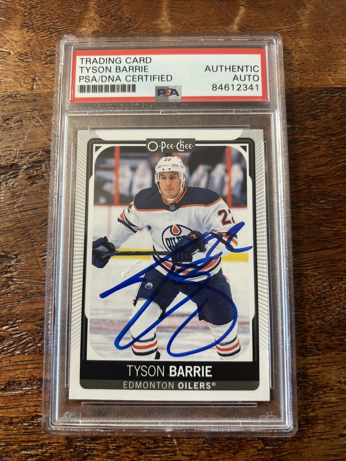 Tyson Barrie IP Signed O Pee Chee Card Psa Dna Coa Slab Autographed Oilers