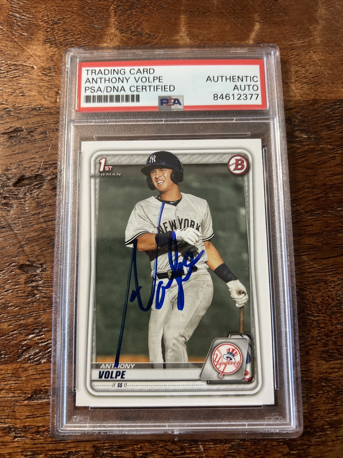 Anthony Volpe IP Signed 1st Bowman Card Psa Dna Coa Slab Yankees Autographed
