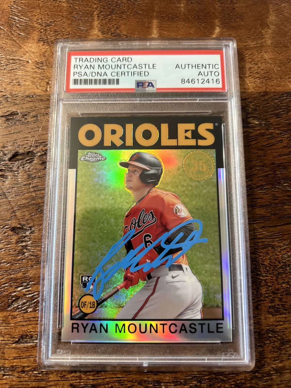 Ryan Mountcastle IP Signed Topps Chrome Rookie Card Psa Dna Coa Slab Orioles