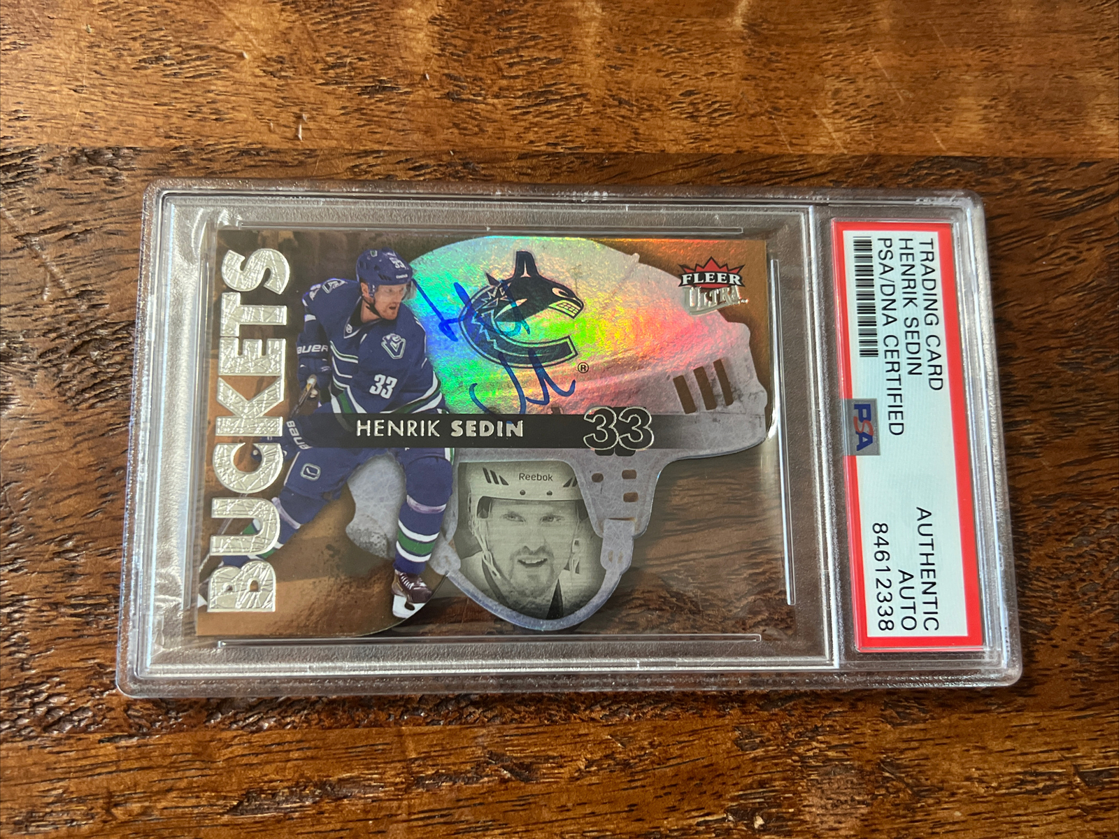 Henrik Sedin IP Signed Fleer Ultra Card Psa Dna Coa Slab Autographed Canucks