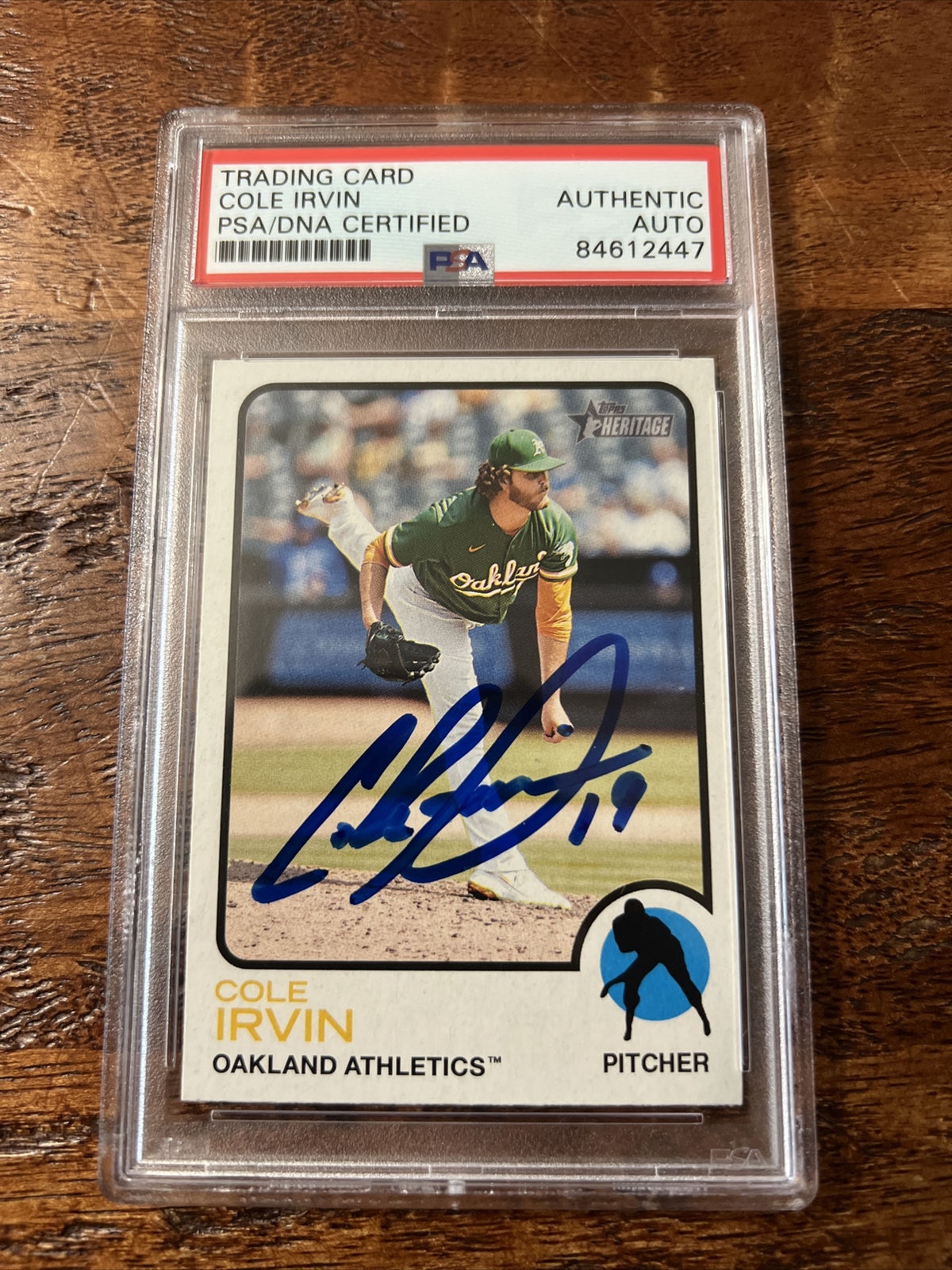 Cole Irvin IP Signed Topps Heritage Card PSA DNA Coa Slabbed Autographed A’s