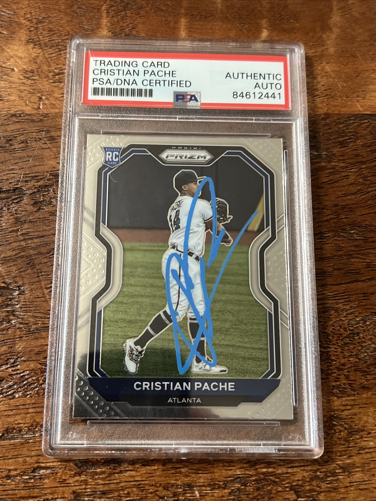 Cristian Pache IP Signed Prizm Rookie Card PSA DNA Coa Slab Autographed Braves