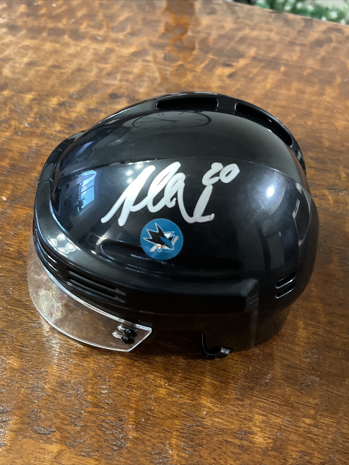 Timo Meier Signed Mini Hockey Helmet Psa/Dna Coa Autographed Sharks