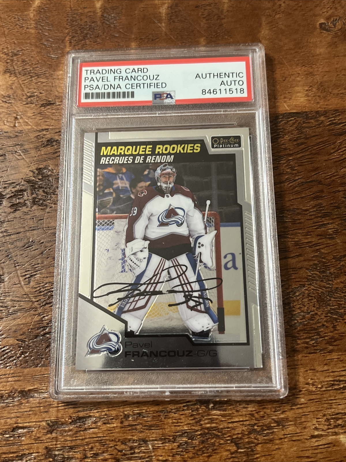 Pavel Francouz IP Signed O Pee Chee Rookie Card Psa Dna Coa Slab Autographed