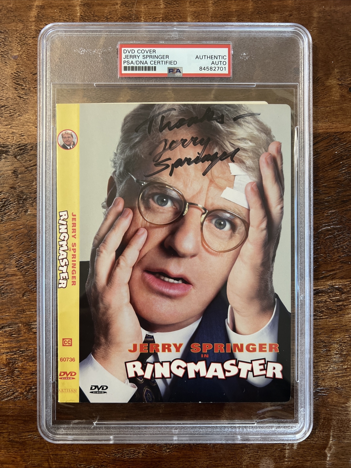 Jerry Springer Signed Ringmaster DVD Cover PSA DNA Slabbed Autographed
