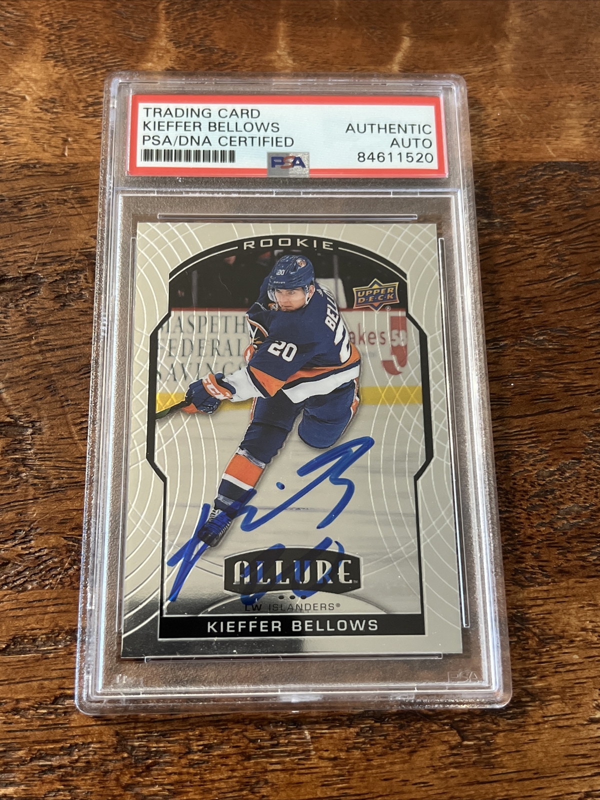 Kieffer Bellows IP Signed Allure Rookie Card Psa Dna Coa Slab Islanders
