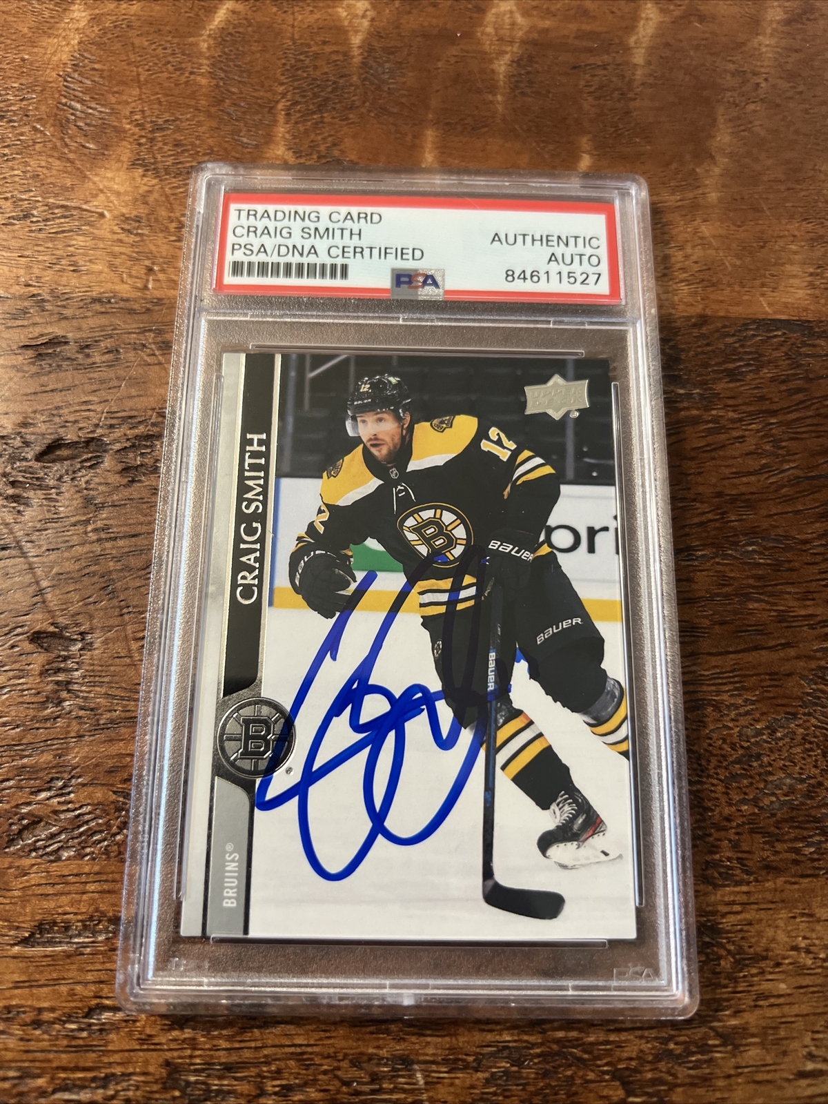 Craig Smith IP Signed Upper Deck Card Psa Dna Coa Slab Bruins Autographed