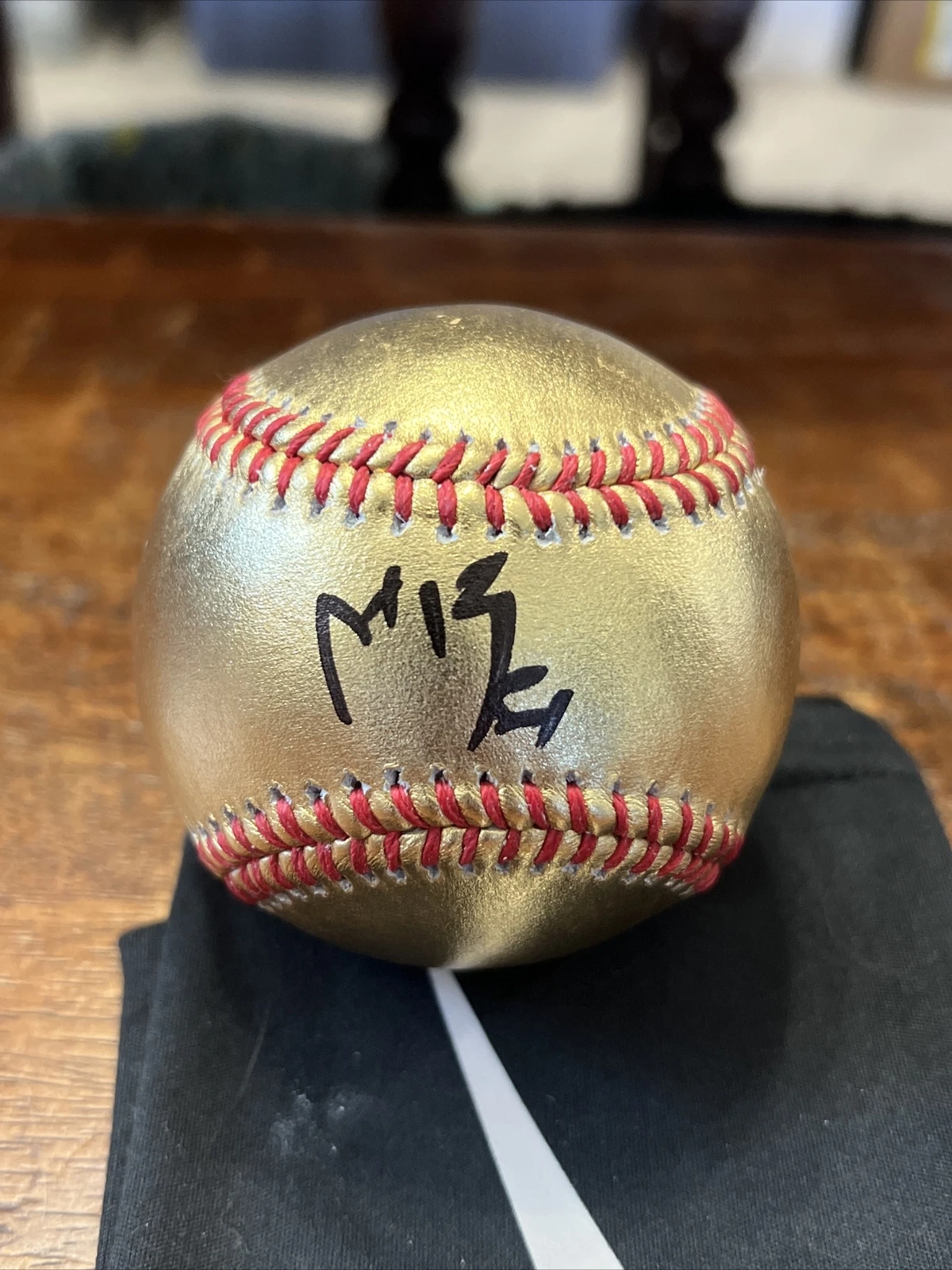 Mike The Miz Mizanin Signed Gold Baseball PSA DNA Coa Autographed WWE Raw