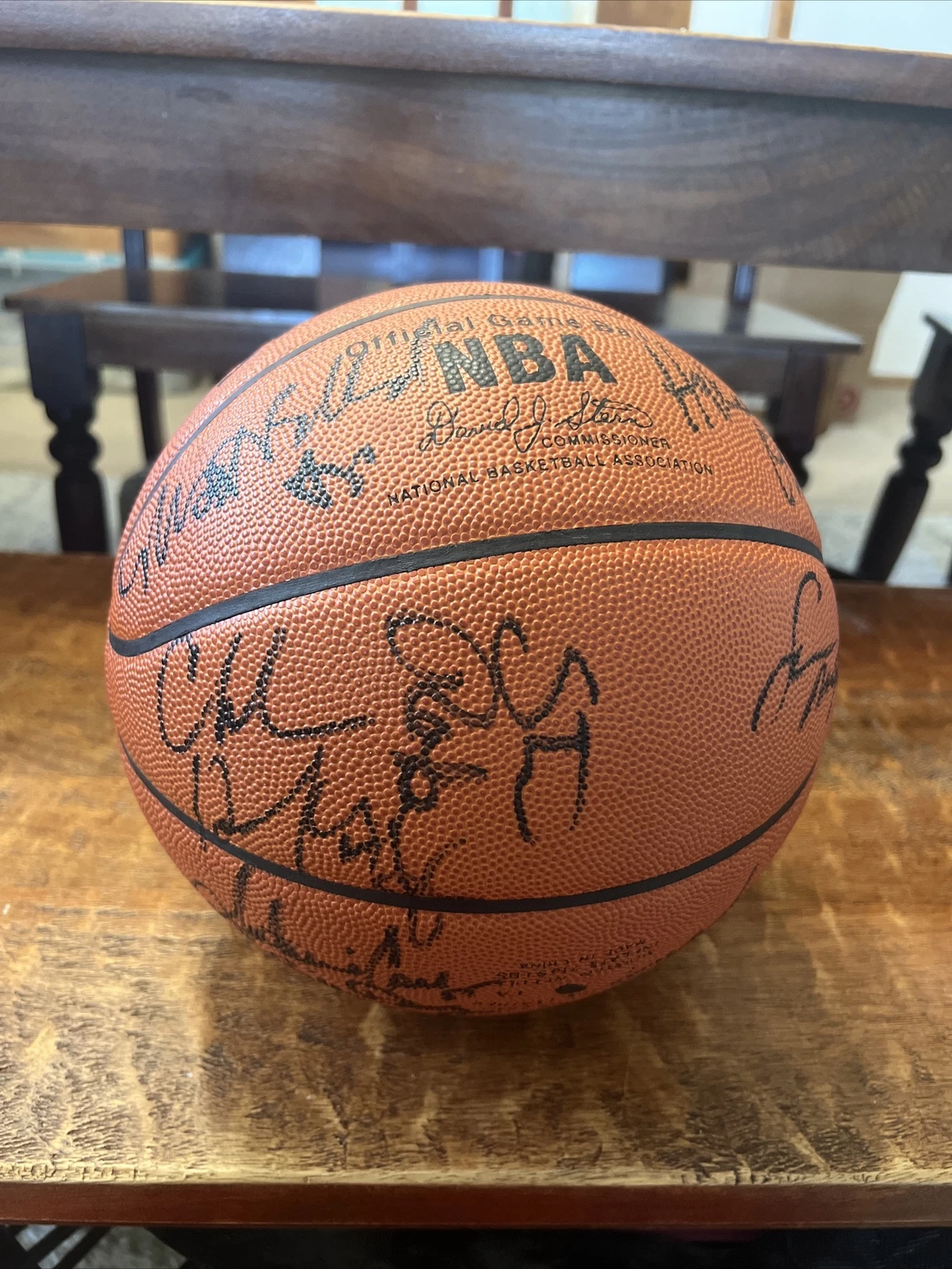 1998-99 Houston Rockets Signed Basketball Barkley Pippen Olajuwon PSA DNA Coa