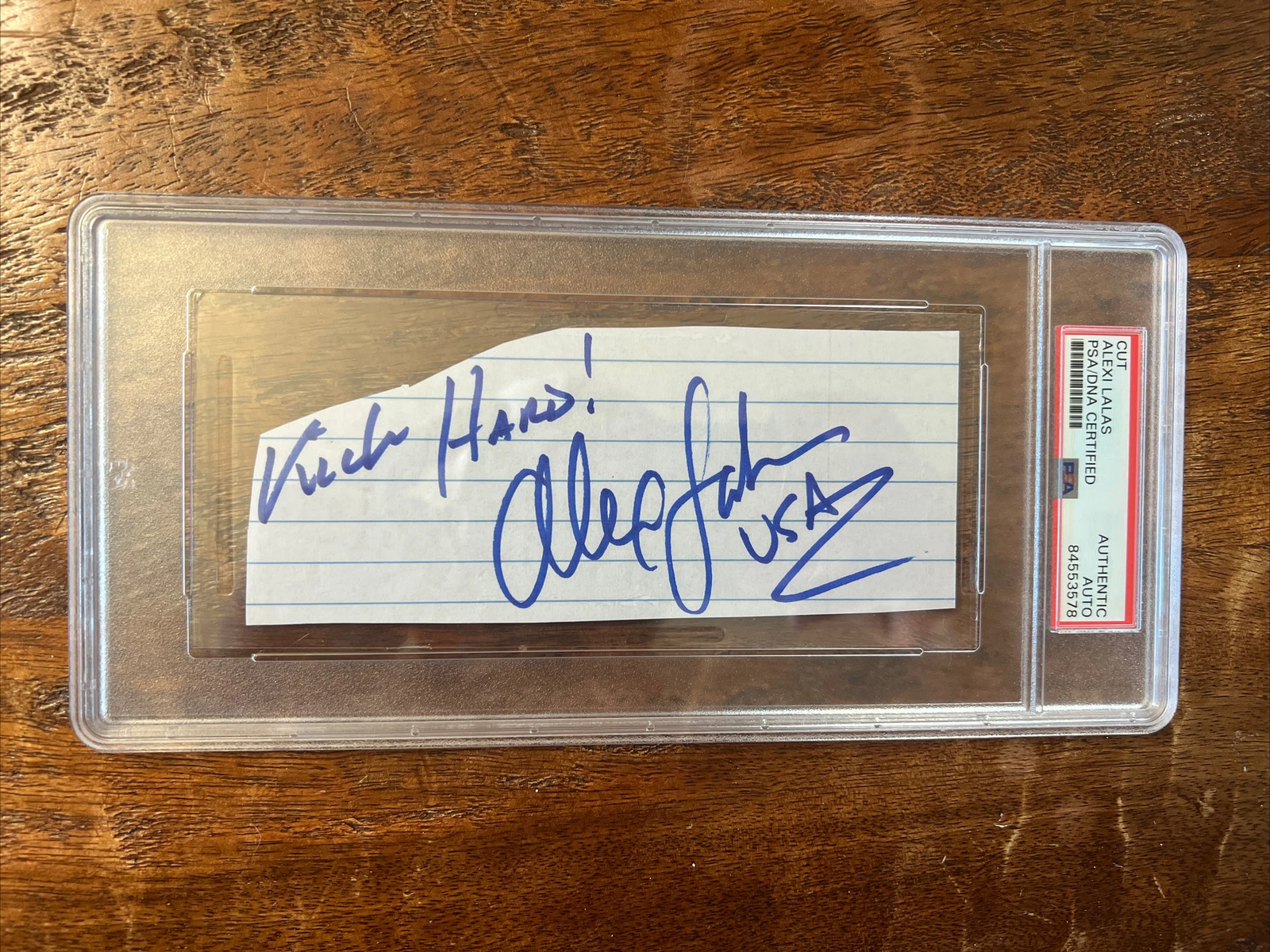 Alexi Lalas Signed Cut Psa Dna Coa Slabbed Encapsulated USA Soccer Autographed