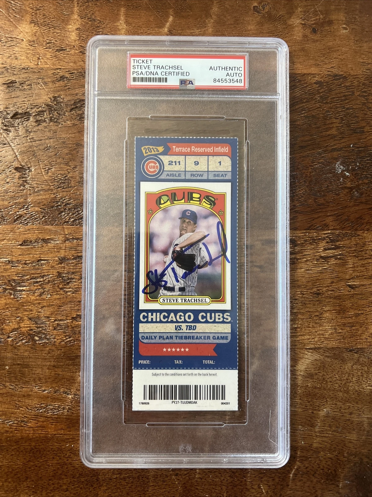 Steve Trachsel Signed Ticket Stub PSA DNA Coa Slabbed Cubs Autographed