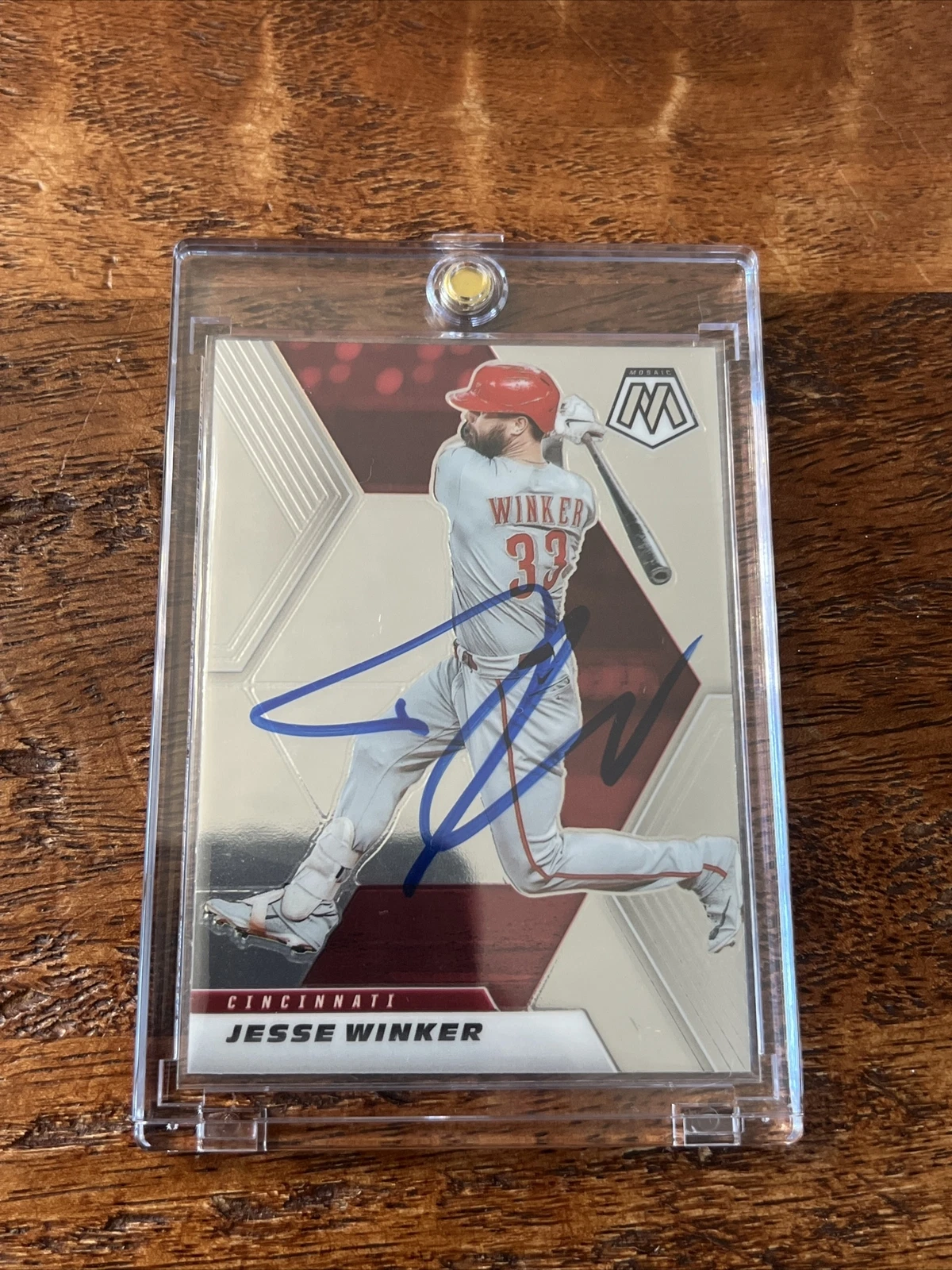 Jesse Winker Signed Mosaic Card Psa Dna Coa Autographed Reds Mariners