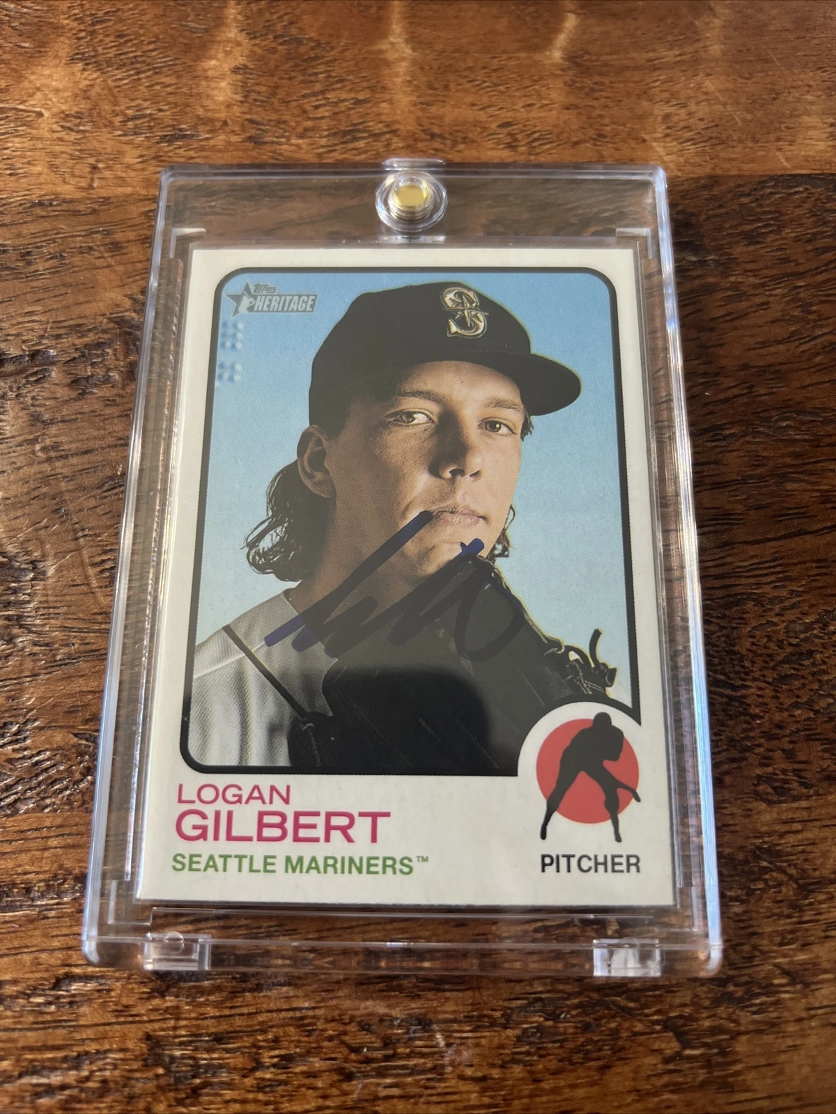 Logan Gilbert IP Signed Topps Heritage Card Psa Dna Coa Mariners Autographed