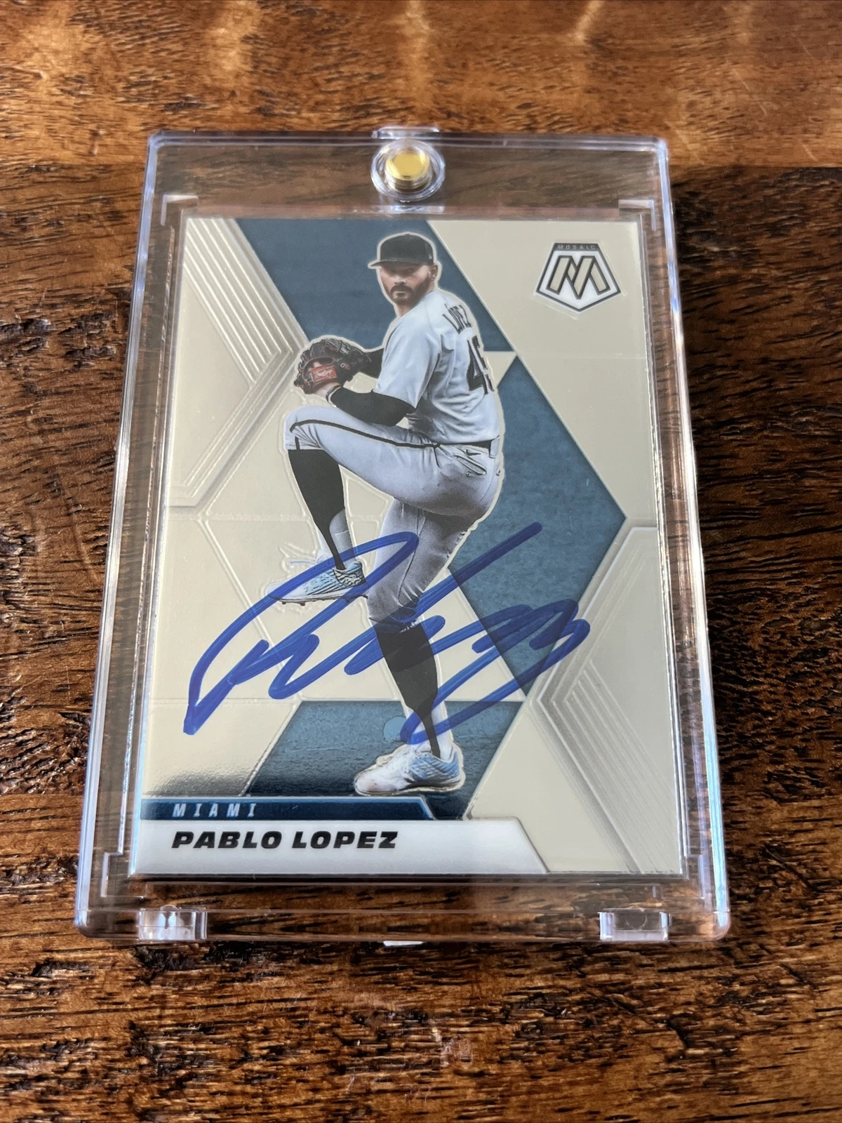 Pablo Lopez IP Signed Panini Mosaic Card Psa Dna Coa Marlins Autographed