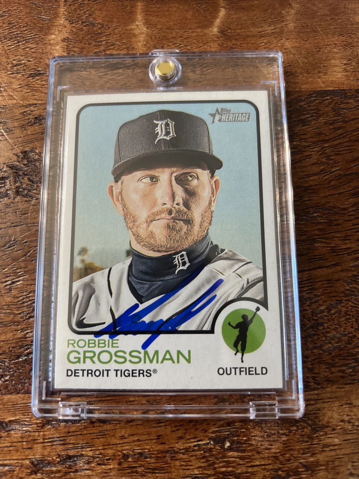Robbie Grossman IP Signed Topps Heritage Card Psa Dna Coa Braves Autographed