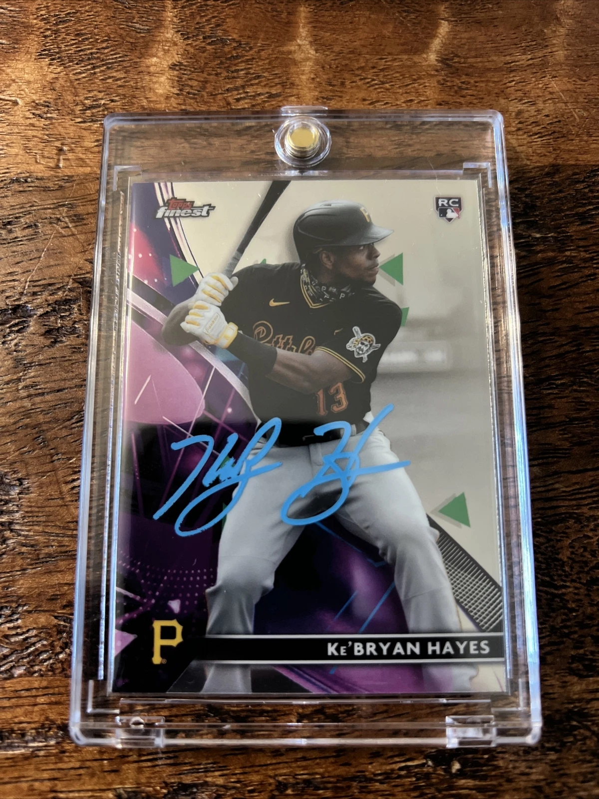 Ke'Bryan Hayes Signed Topps Finest Rookie Card Psa Dna Coa Pirates Autographed
