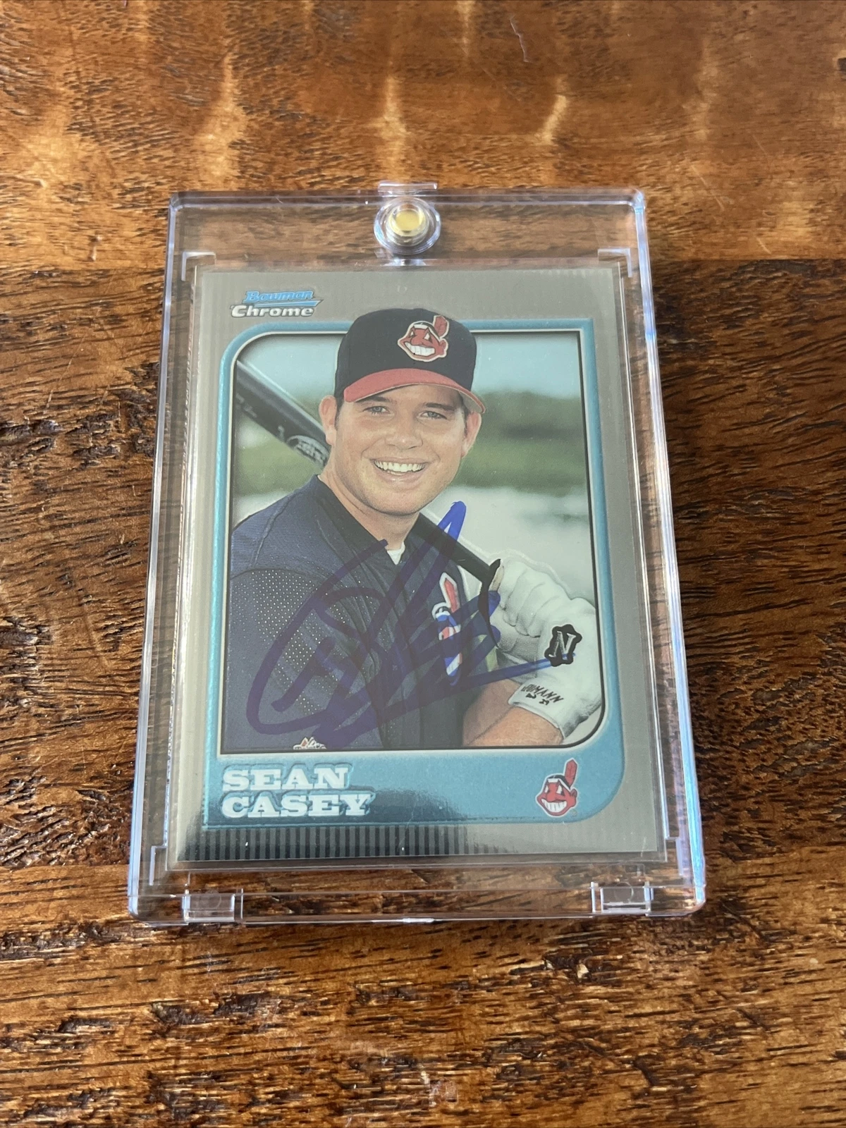 Sean Casey IP Signed Bowman Chrome Rookie Card Psa Dna Coa Indians Autographed