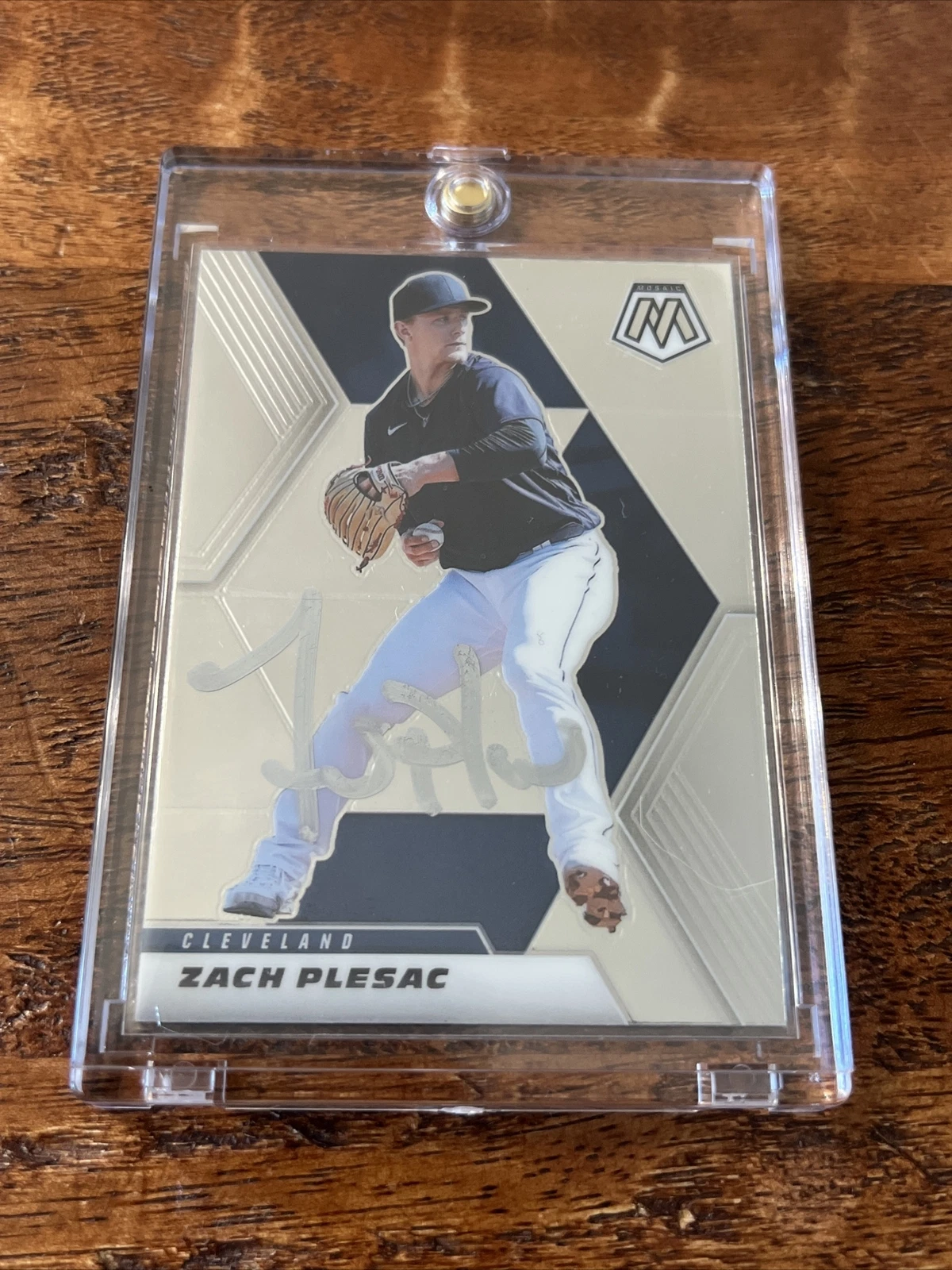 Zach Plesac IP Signed Panini Mosaic Card Psa Dna Coa Guardians Autographed