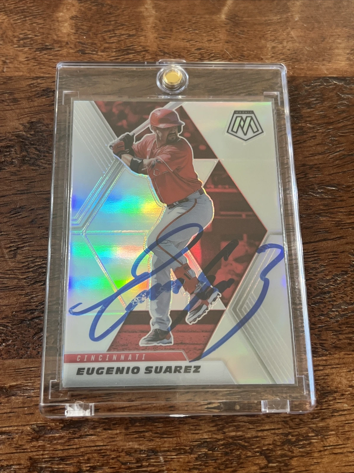 Eugenio Suarez IP Signed Panini Mosaic Card Psa Dna Coa Reds Autographed