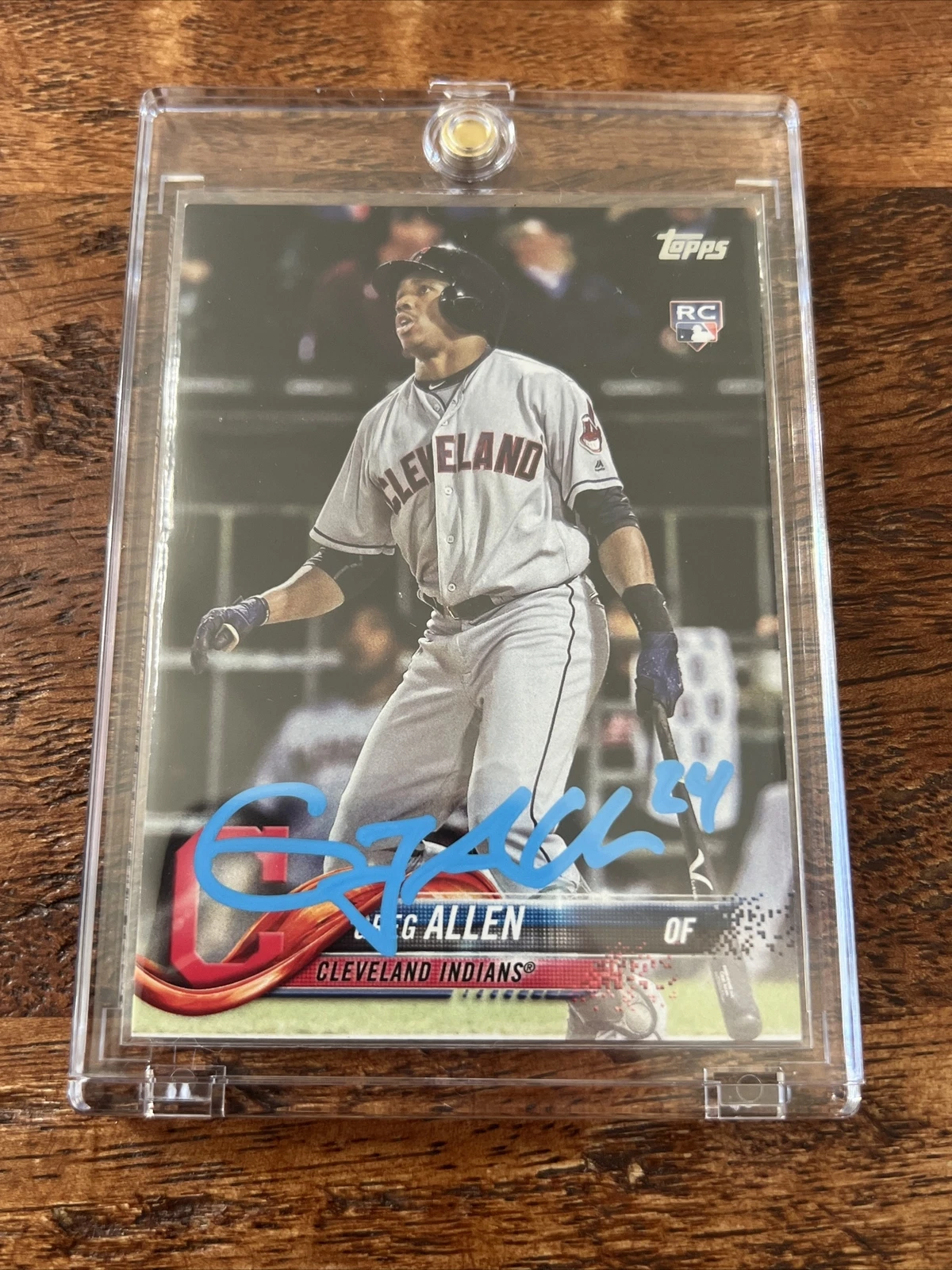 Greg Allen IP Signed Topps Rookie Card Psa Dna Coa Autographed Indians