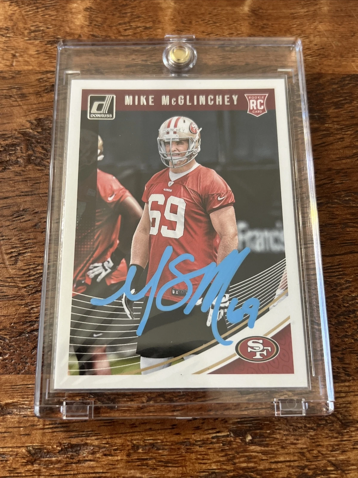 Mike McGlinchey Signed Donruss Rookie Card Psa Dna Coa Autographed 49ers