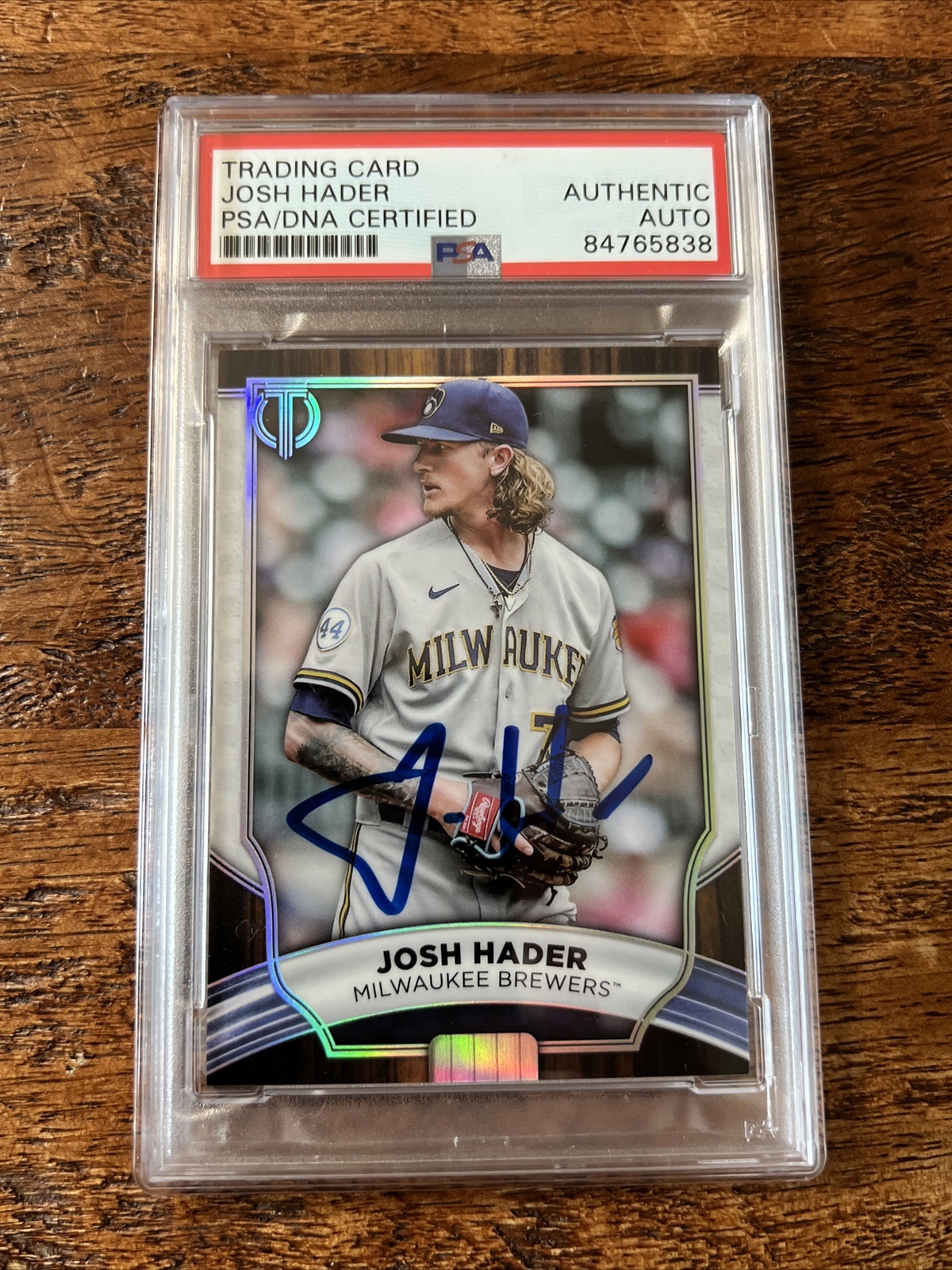 Josh Hader IP Signed Topps Tribute Card Psa Dna Coa Slab Brewers Autographed