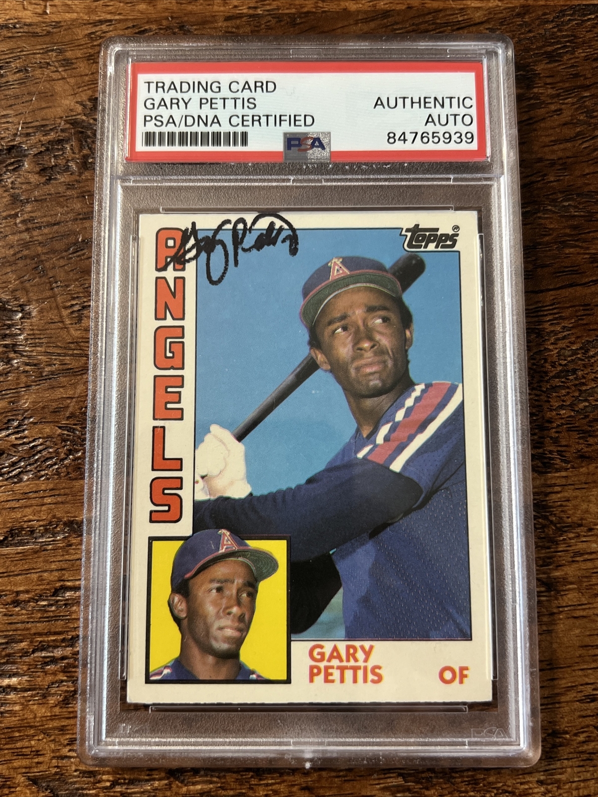 Gary Pettis IP Signed Topps Card Psa Dna Coa Slab Angels Autographed Astros