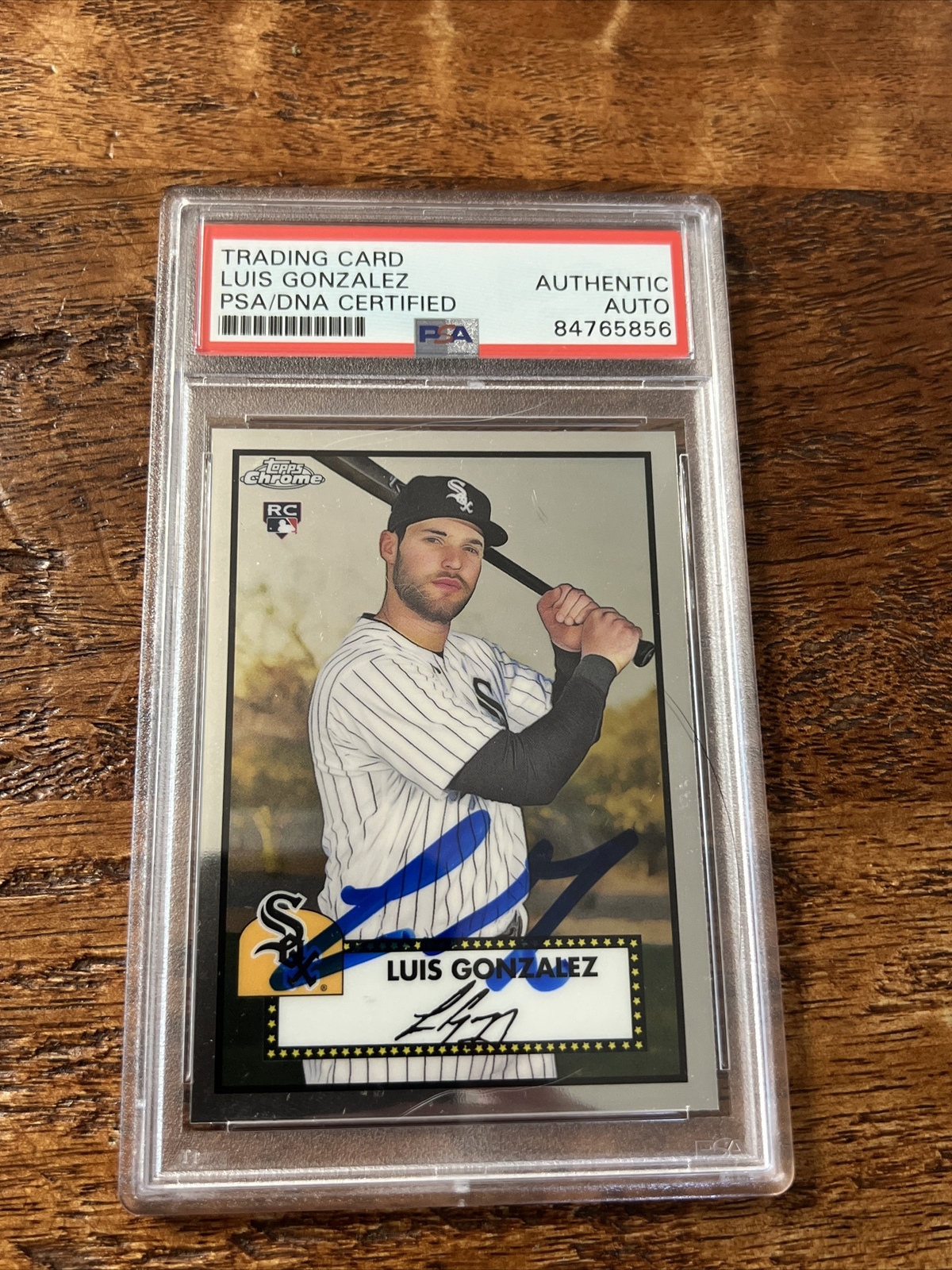 Luis Gonzalez IP Signed Topps Chrome Rookie Card PSA DNA Coa Slab Giants