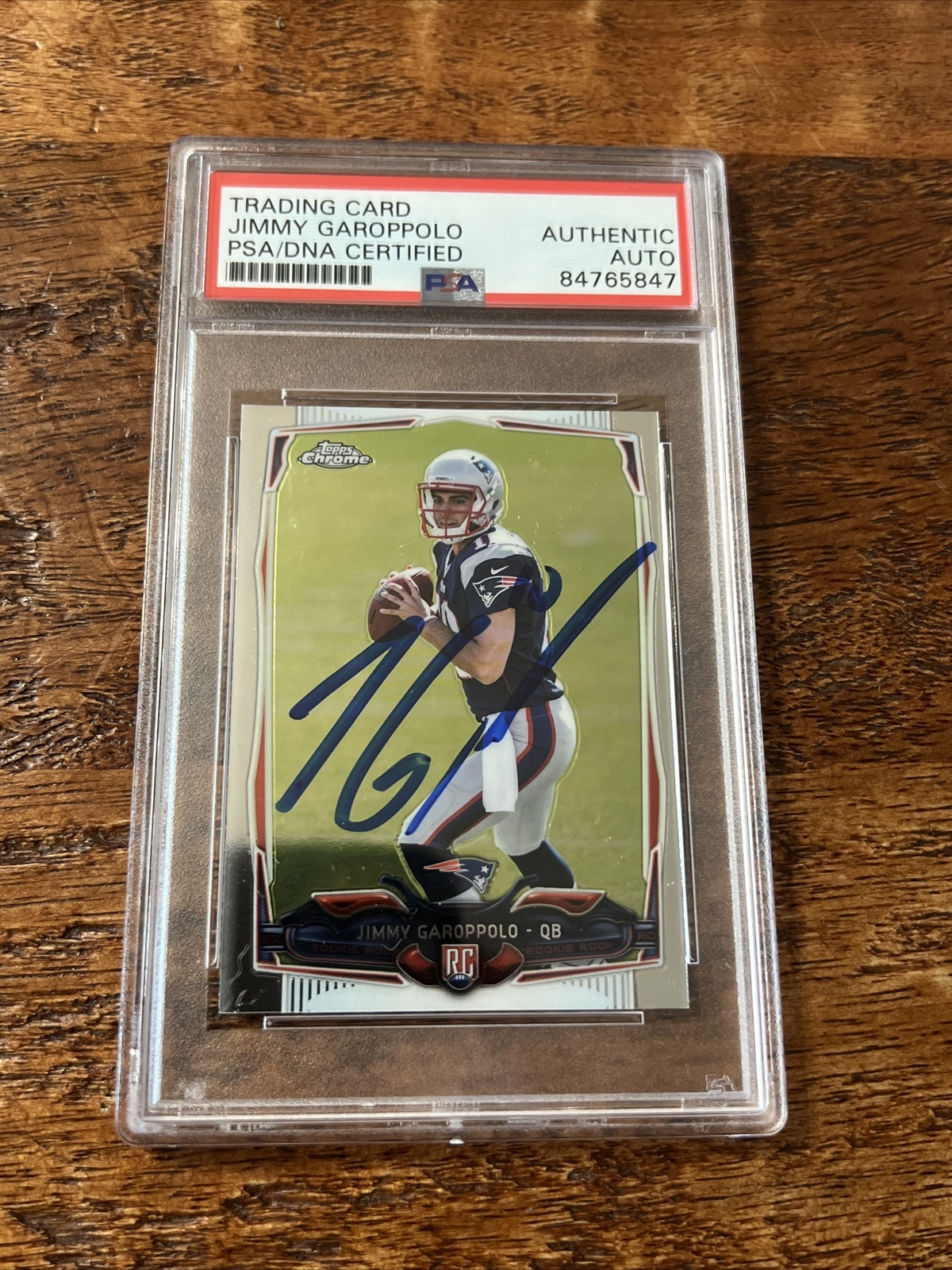 Jimmy Garoppolo IP Signed Topps Chrome Rookie Card Mini PSA DNA Coa Slab 49ers
