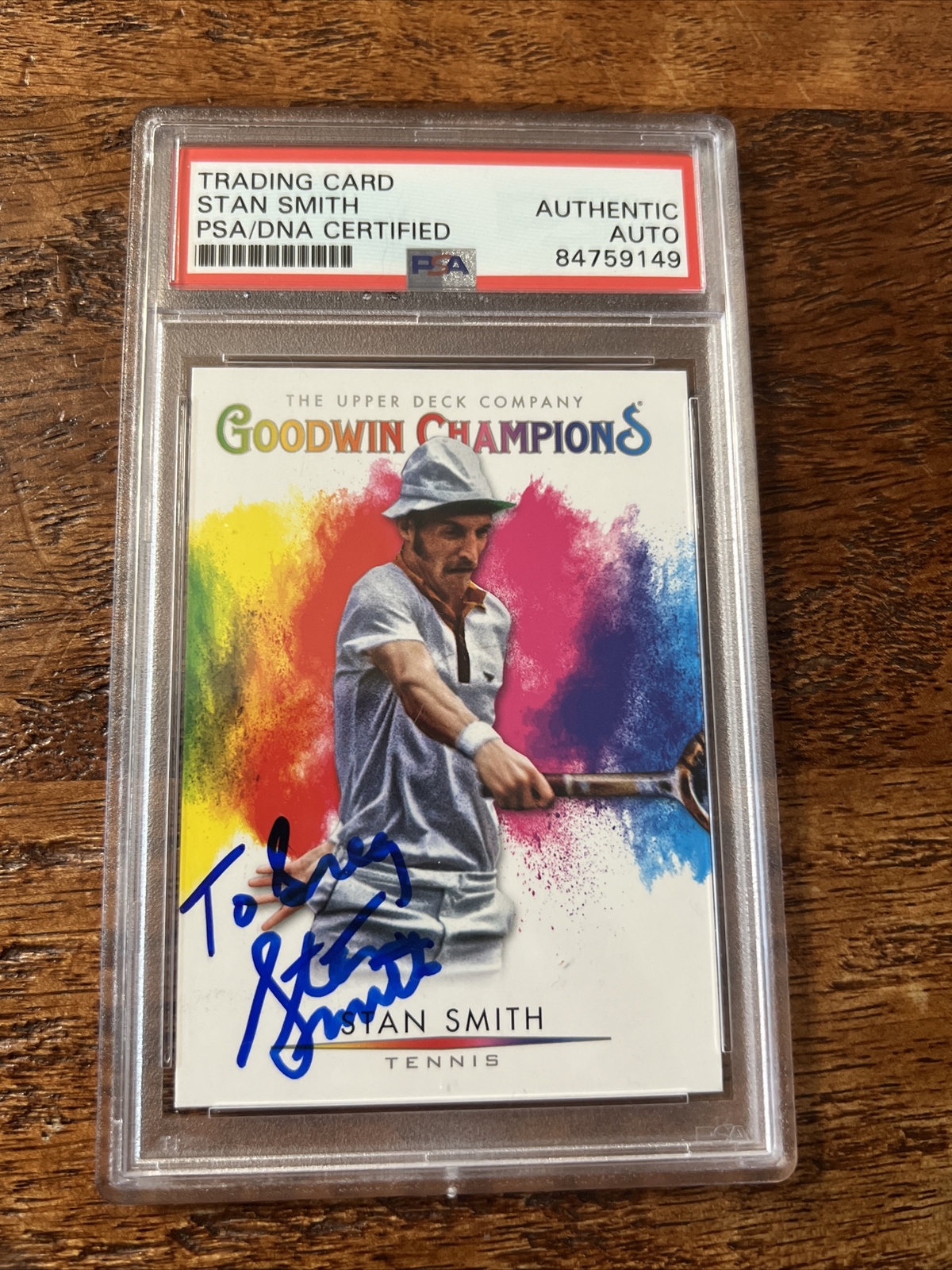 Stan Smith Signed Goodwin Champions Card PSA DNA Coa Slab Autographed Tennis