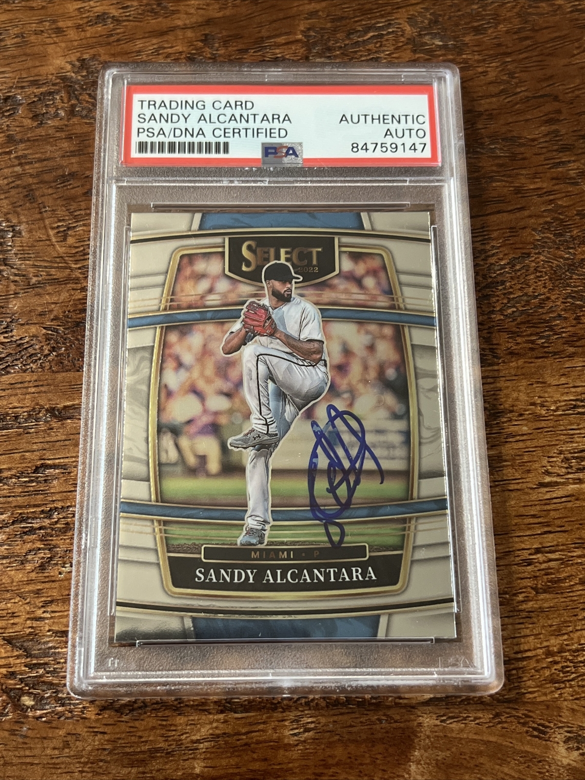 Sandy Alcantara IP Signed Select Card Psa Dna Coa Slab Marlins Autographed
