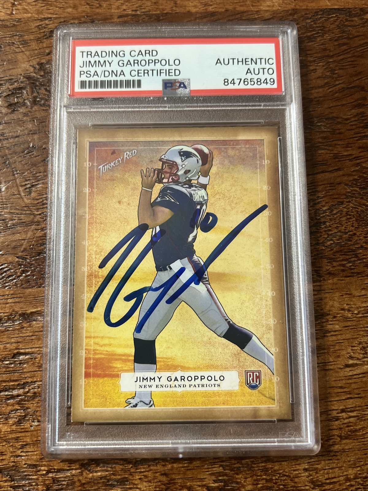 Jimmy Garoppolo IP Signed Turkey Red Rookie Card PSA DNA Coa Slab Patriots