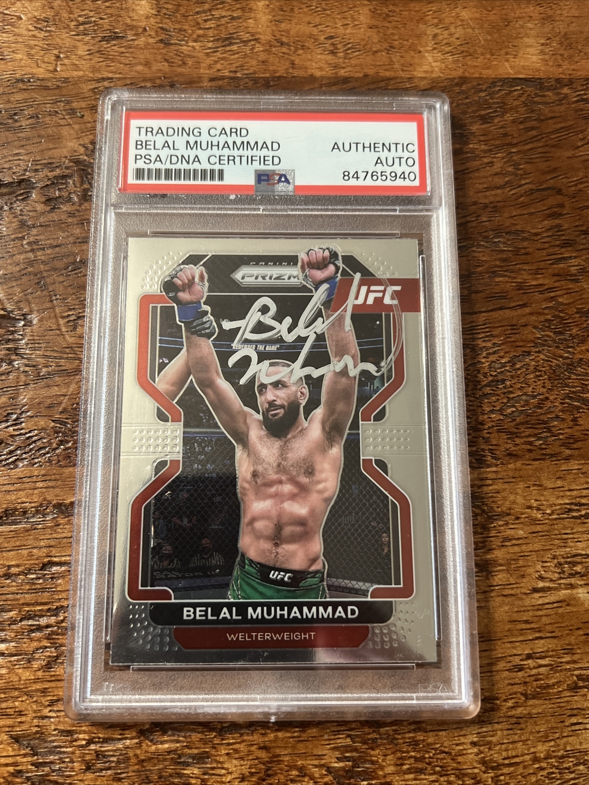 Belal Muhammad IP Signed Prizm Card Psa Dna Coa Slabbed Autographed UFC