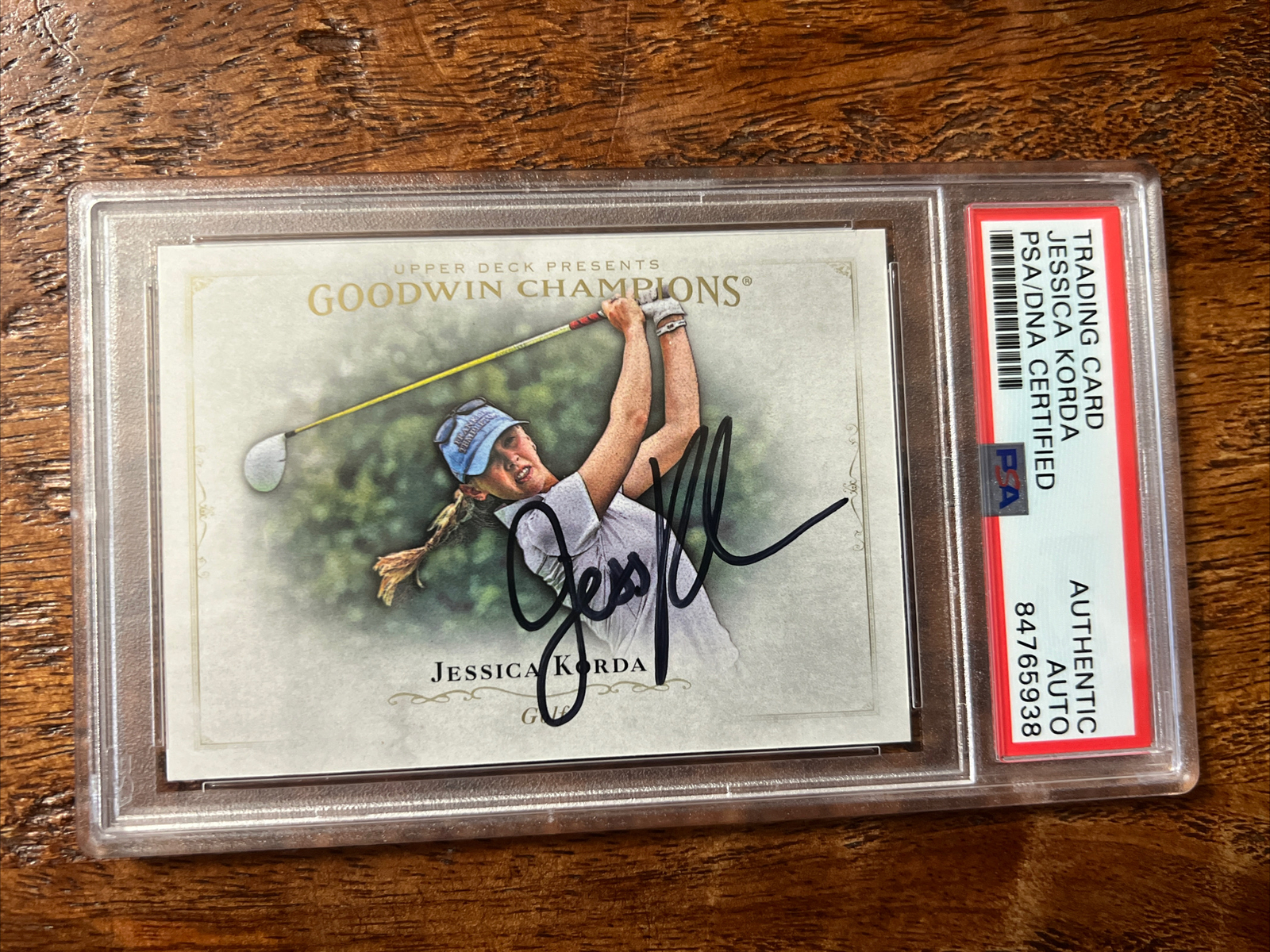 Jessica Korda Signed Goodwin Champions Card Psa Dna Slab Autographed Golf
