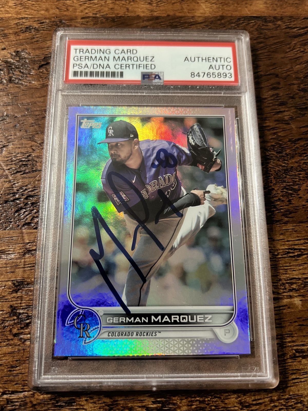 German Marquez IP Signed Topps Card Psa Dna Coa Slab Rockies Autographed