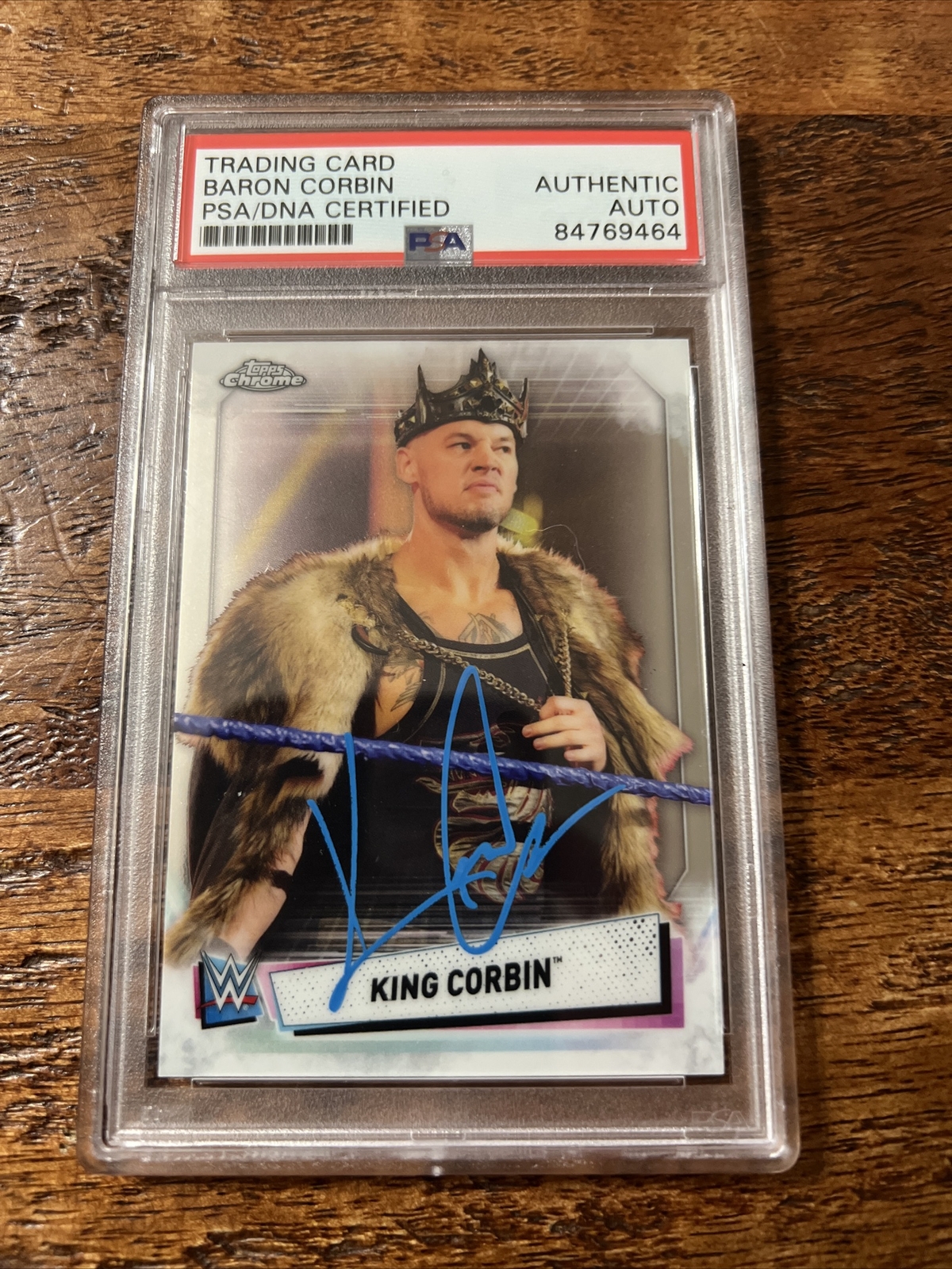 Baron King Corbin IP Signed Topps Chrome Card Psa Dna Coa Slab Autographed WWE