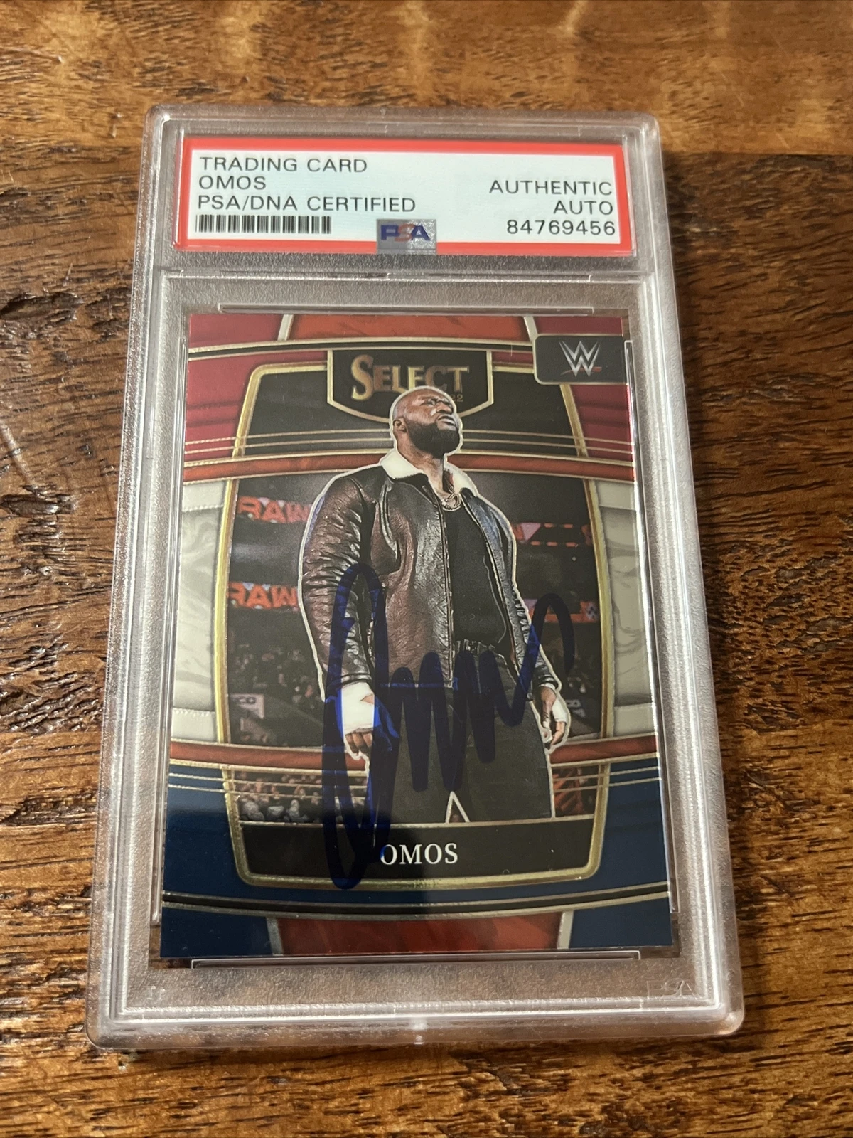 Omos IP Signed Panini Select Card Psa Dna Coa Slabbed Autographed WWE