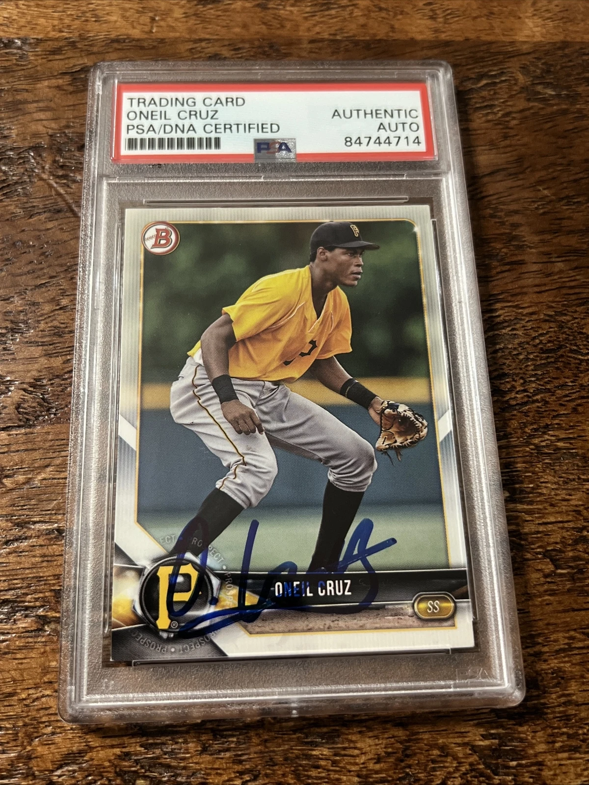 Oneil Cruz IP Signed Bowman Card PSA DNA Coa Slab Pirates Autographed